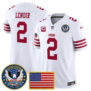 Deommodore Lenoir #2 San Francisco 49ers United States 250th Anniversary Patch Vapor Limited Jersey - All Stitched