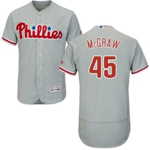 Philadelphia Phillies #45 Tug McGraw Grey Flexbase Collection Stitched Jersey