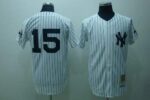 Mitchell And Ness New York Yankees #15 Thurman Munson Stitched White Throwback Jersey