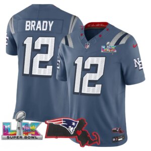 Tom Brady #12 New England Patriots Super Bowl LX Patch Vapor Limited Game Jersey - All Stitched