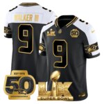 Walker III #9 Seattle Seahawks Super Bowl LX Gold Patch Game Jersey - All Stitched