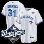 Max Scherzer #31 Toronto Blue Jays 2025 World Series Replica Jersey - White