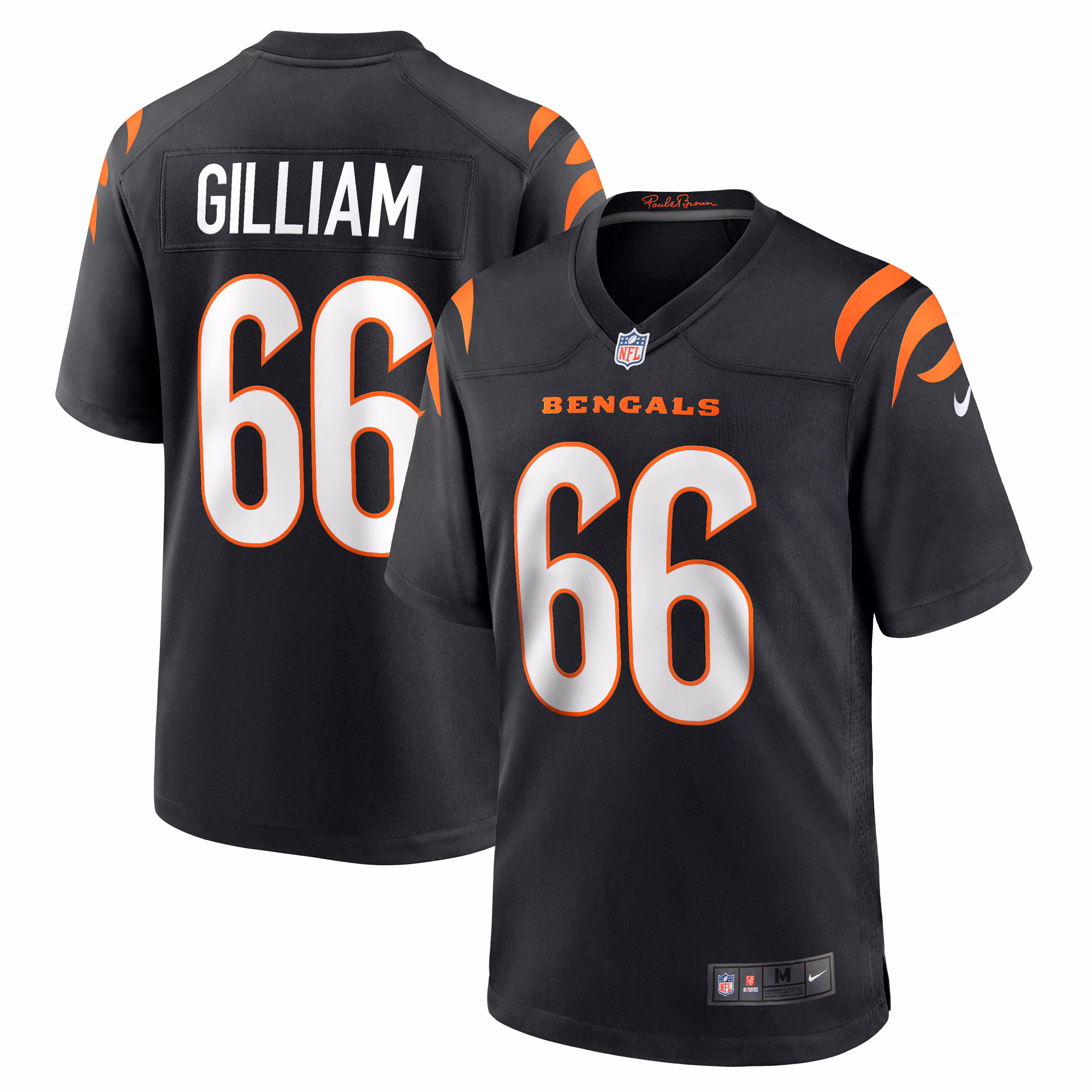 Nate Gilliam Cincinnati Bengals Game Player Jersey - Black