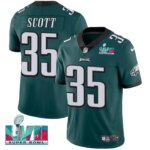 Men's Boston Scott #35 Players Limited Jersey Super Bowl LVII Patch-Green & Black & White