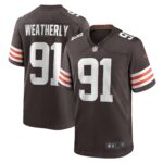 Stephen Weatherly Cleveland Browns  Game Player Jersey - Brown