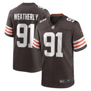 Stephen Weatherly Cleveland Browns  Game Player Jersey - Brown