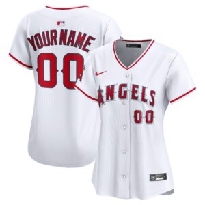 Women's Los Angeles Angels White Home Limited Custom Jersey
