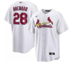 Men's St. Louis Cardinals #28 Nolan Arenado Replica Cool Base White Jersey