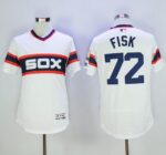 Chicago White sox #72 Carlton Fisk White Flexbase Collection Alternate Home Stitched Jersey