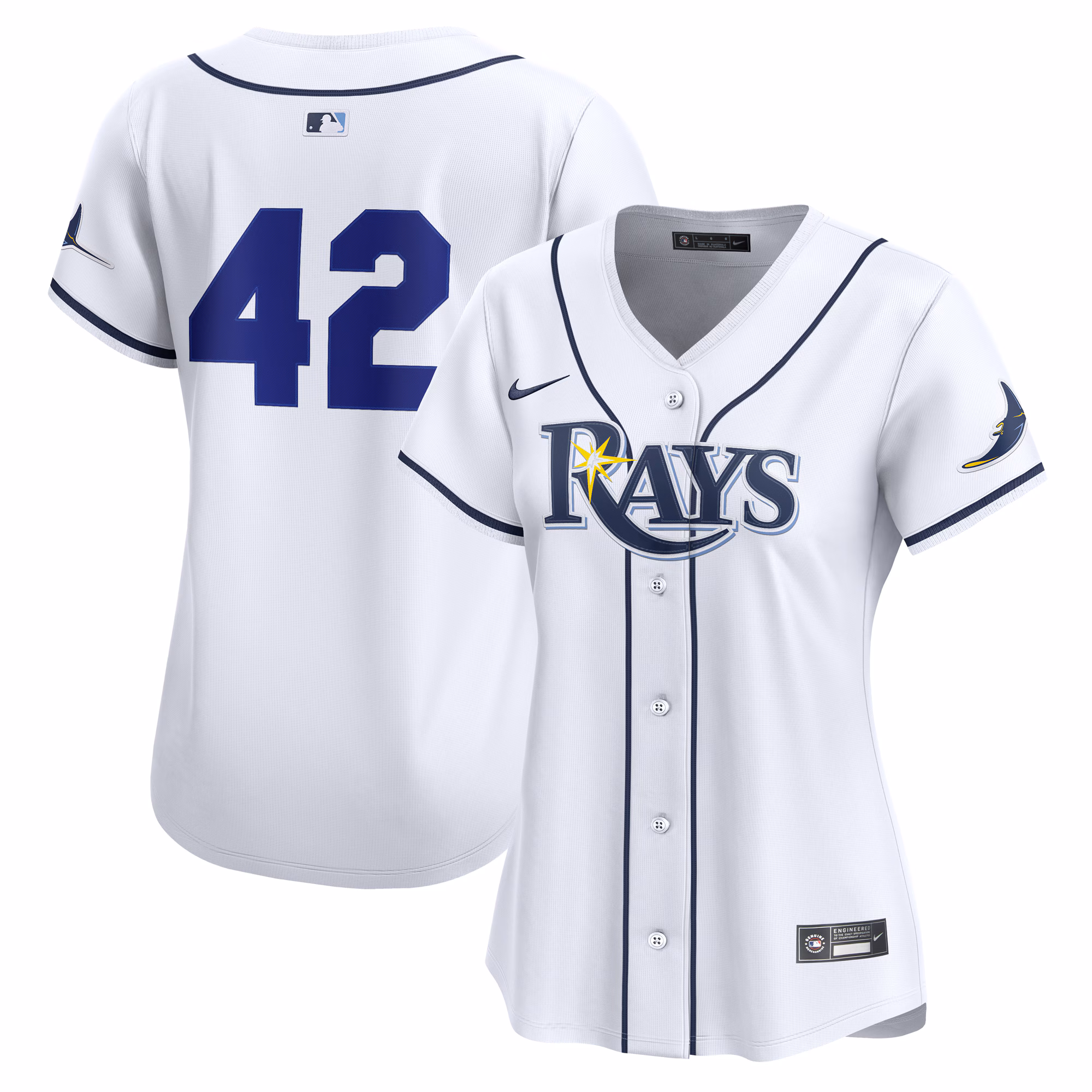 Women's Tampa Bay Rays White Home 2025 Jackie Robinson Day Limited Jersey
