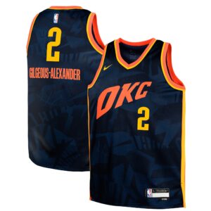 Youth Oklahoma City Thunder Shai Gilgeous-Alexander  Navy 2023/24 Swingman Replica Jersey - City Edition