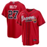 Atlanta Braves Austin Riley #27 Red Alternate 2 Replica Jersey