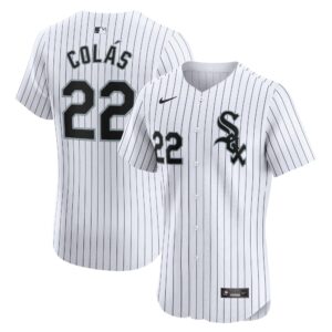 Men's Chicago White Sox Oscar Colas  White Home Elite Player Jersey