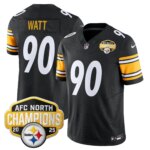 T. J. Watt #90 Pittsburgh Steelers 2025 AFC North Division Champions Vapor Limited Jersey - All Stitched