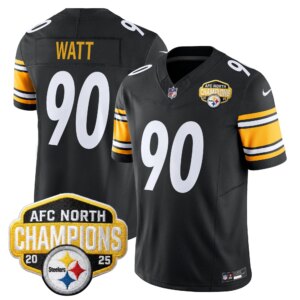 T. J. Watt #90 Pittsburgh Steelers 2025 AFC North Division Champions Vapor Limited Jersey - All Stitched