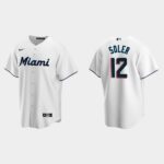 Men's Miami Marlins #12 Jorge Soler White Home Jersey