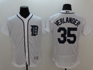 Detroit Tigers #35 Justin Verlander White Flexbase Collection Stitched Jersey