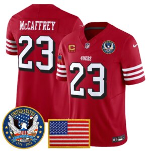 Christian McCaffrey #23 San Francisco 49ers United States 250th Anniversary Patch Vapor Limited Jersey - All Stitched