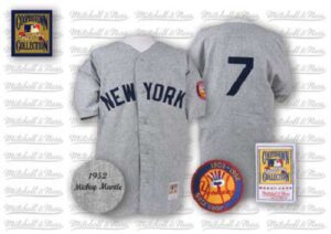 Mitchell And Ness 1952 New York Yankees #7 Mickey Mantle Grey Stitched Jersey