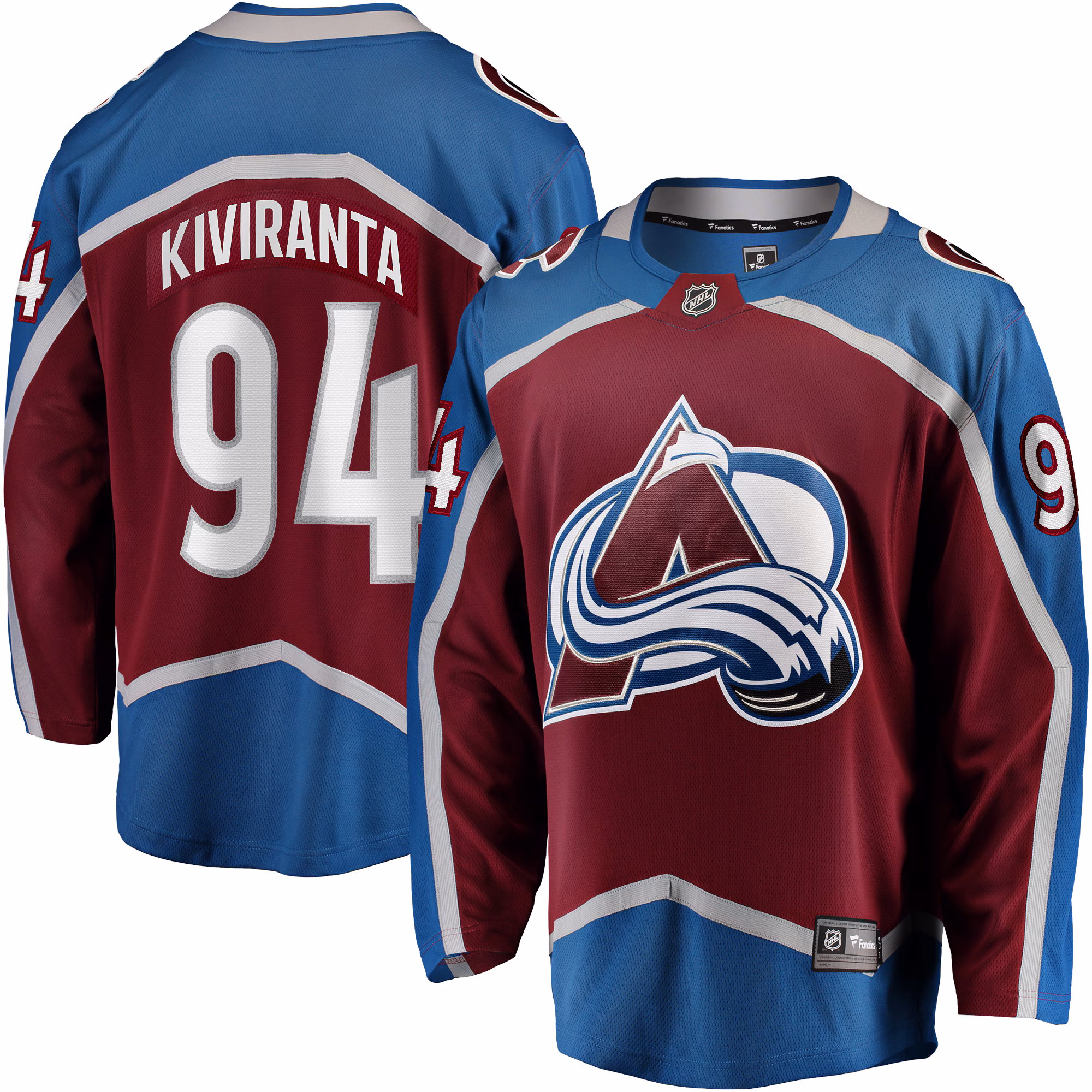 Colorado Avalanche Joel Kiviranta #94 Fanatics Maroon Home Premier Breakaway Player Jersey