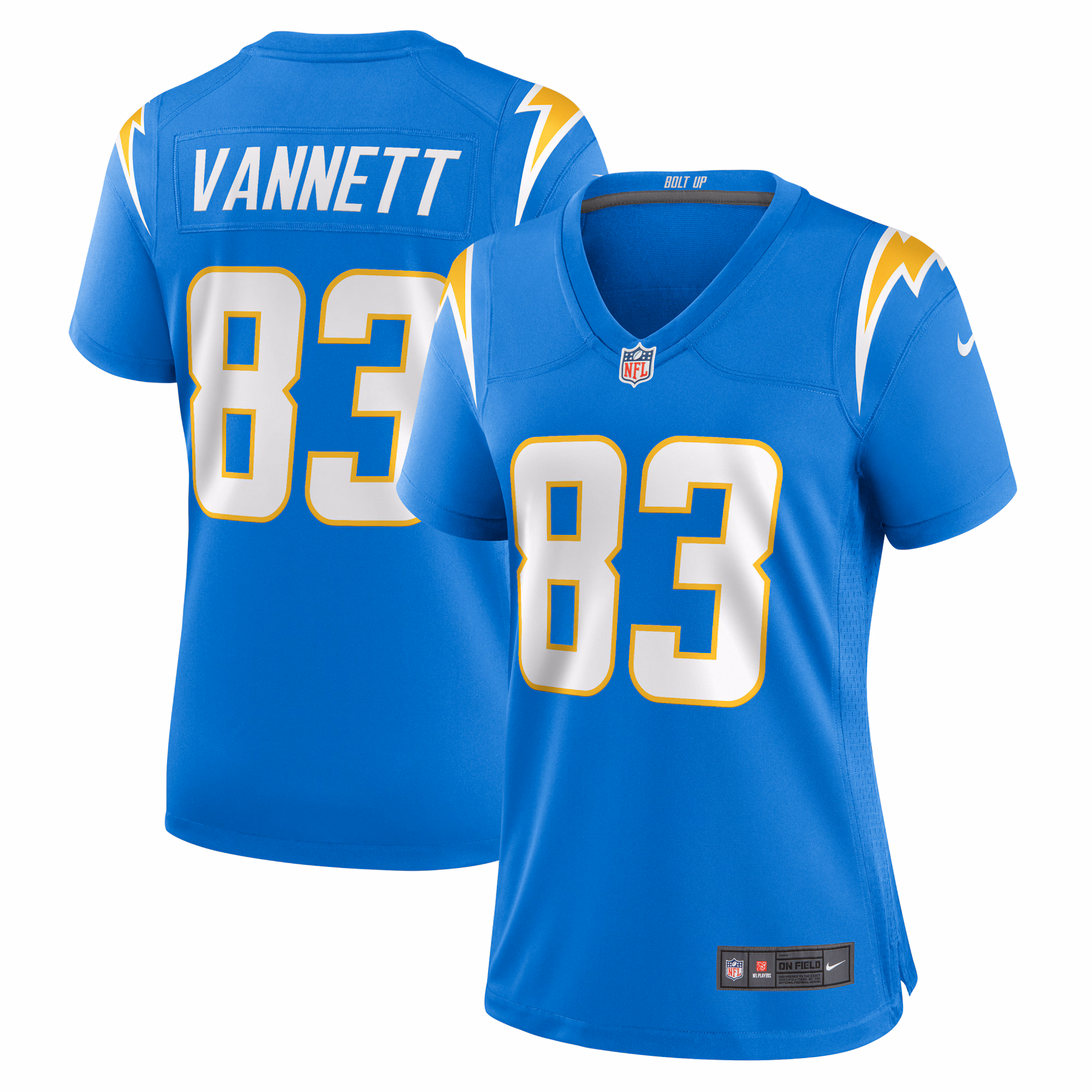 Nick Vannett Los Angeles Chargers Women's Team Game Jersey -  Powder Blue