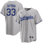 Men's Los Angeles Dodgers #33 James Outman Gray Alternate Cool Base Jersey
