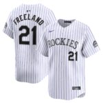 Men's Colorado Rockies Kyle Freeland  White Home Limited Player Jersey