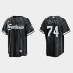Men's Chicago White Sox #74 Eloy Jimenez Black 2021 City Connect Cool Base Jersey