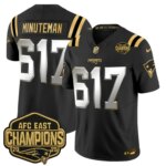 Minuteman #617 New England Patriots 2026 AFC East Champions Gold Vapor Limited Jersey - All Stitched