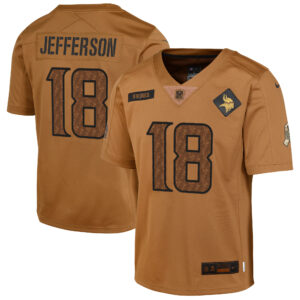 Justin Jefferson Minnesota Vikings  Youth 2023 Salute To Service Limited Jersey - Brown