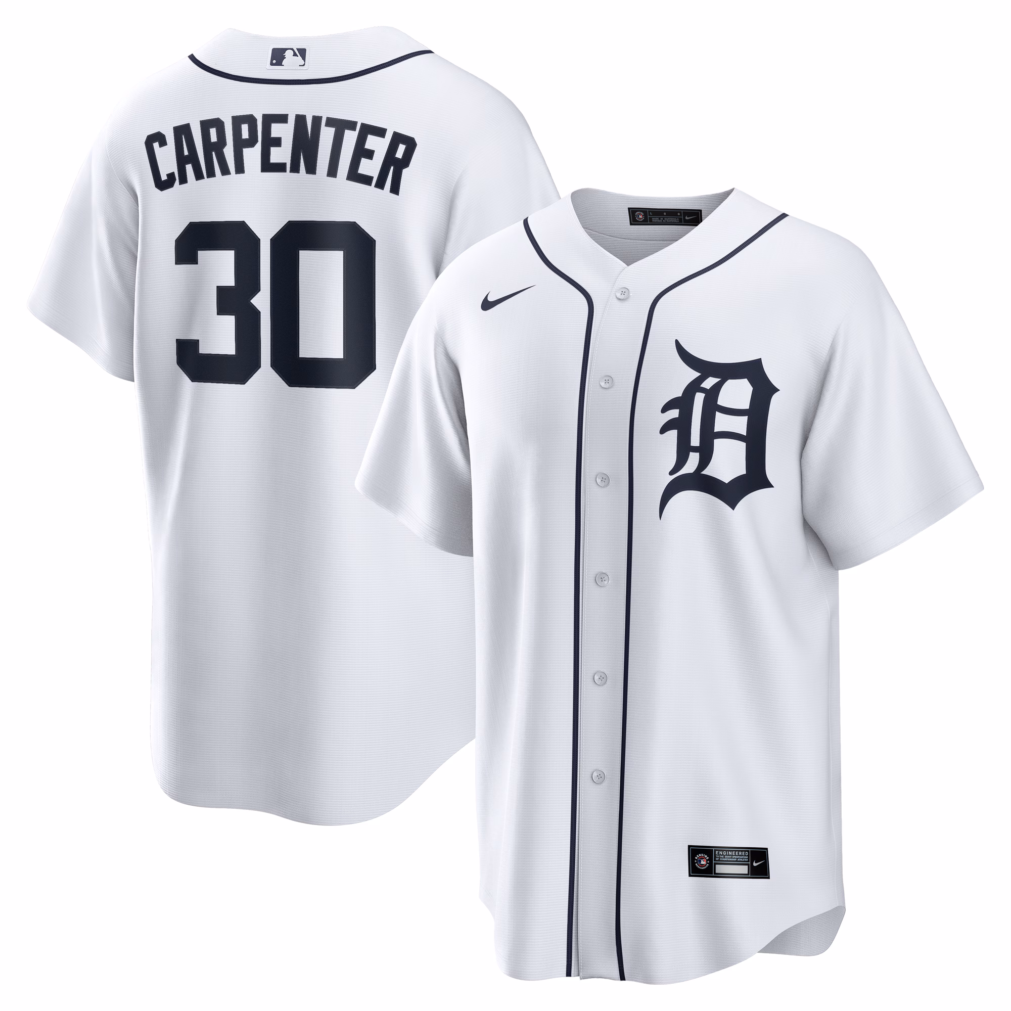 Kerry Carpenter #30 Detroit Tigers Home Replica Jersey - White