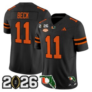 Carson Beck #11 Miami Hurricanes MIA 2026 CFP Final & Florida Patch Vapor Limited Jersey - All Stitched