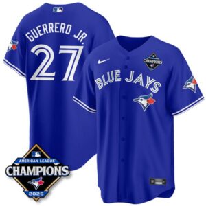 Vladimir Guerrero Jr. #27 Toronto Blue Jays 2025 American League Champions Jersey Rush Blue