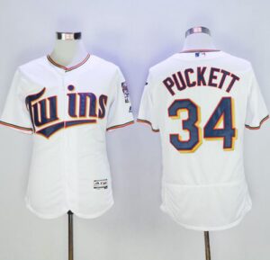 Minnesota Twins #34 Kirby Puckett White Flexbase Collection Stitched Jersey
