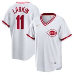Men's Cincinnati Reds Barry Larkin  White Home Cooperstown Collection Player Jersey