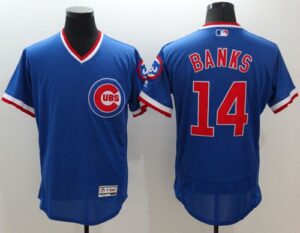 Chicago Cubs #14 Ernie Banks Blue Flexbase Collection Cooperstown Stitched Jersey