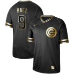 Men's  Chicago Cubs #9 Javier Baez Black Gold Jersey