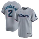 Men's Miami Marlins Jazz Chisholm Jr.  Gray Road Limited Player Jersey