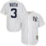 Men's New York Yankees #3 Babe Ruth Stitched White Jersey