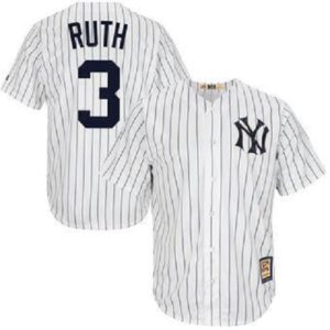 Men's New York Yankees #3 Babe Ruth Stitched White Jersey