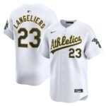 Men's Oakland Athletics Shea Langeliers  White Home Limited Player Jersey