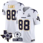 CeeDee Lamb #88 Cowboys Texas Patch Gold Trim Vapor Jersey - All Stitched