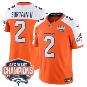 Patrick Surtain II #2 Denver Broncos DEN AFC West Champions Patch Vapor Limited Jersey V2 - All Stitched