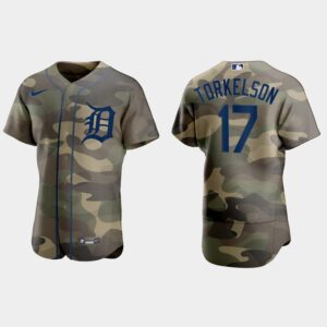 Spencer Torkelson Detroit Tigers 2021 National Armed Forces Day Jersey - Camo