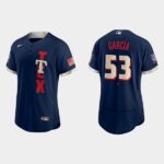 Men's Texas Rangers #53 Adolis Garcia Navy 2021 All-Star Game Jersey