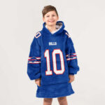 Kid 10 Buffalo Football Unisex Blanket Hoodie