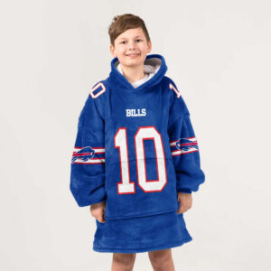 Kid 10 Buffalo Football Unisex Blanket Hoodie