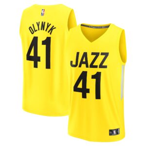 Kelly Olynyk Utah Jazz  Youth Fast Break Player Jersey - Icon Edition - Yellow
