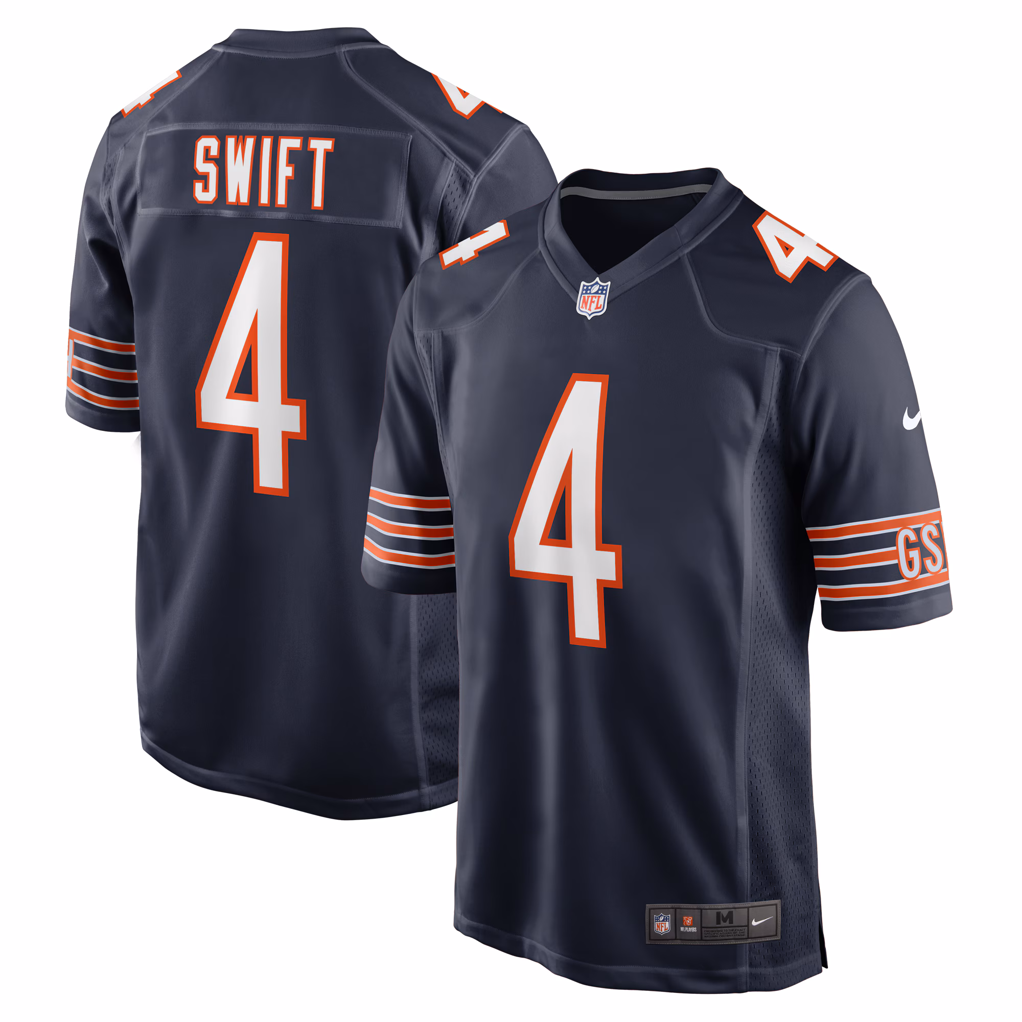 D'Andre Swift #4 Chicago Bears  Game Jersey -  Navy
