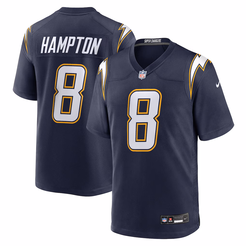 Omarion Hampton #8 Los Angeles Chargers  Alternate Super Chargers Game Player Jersey - Navy